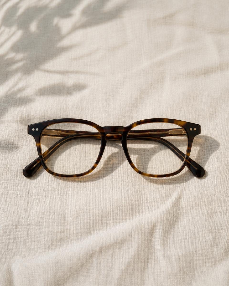 Macro of premium tortoiseshell eyewear frame material